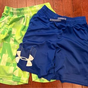 Under Armour Boys' Athletic Shorts - Teal & Neon Green